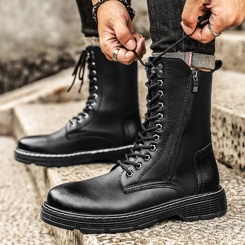 Autumn And Winter Plus Size Men's Long High-top Martin Boots