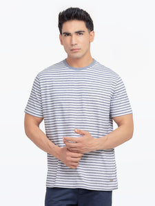 Men's Navy & White Graphic Tee - EMTGT5-030