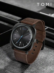 TOMI T-084 Men's Watch Quartz Date Leather Strap