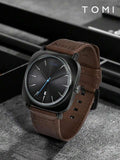TOMI T-084 Men's Watch Quartz Date Leather Strap