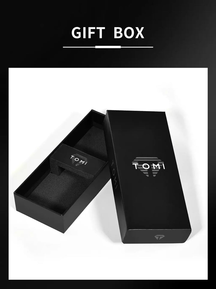 TOMI T-044 Men's Watch Quartz Date Leather Strap